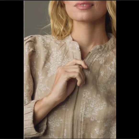 Brand New by Anthropologie Floral Jacquard Bomber Jacket - Picture 4 of 10